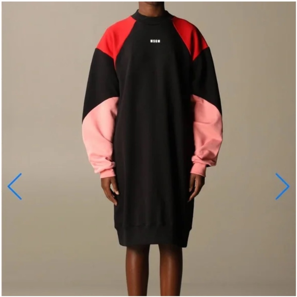 MSGM Cotton sweatshirt dress with logo
